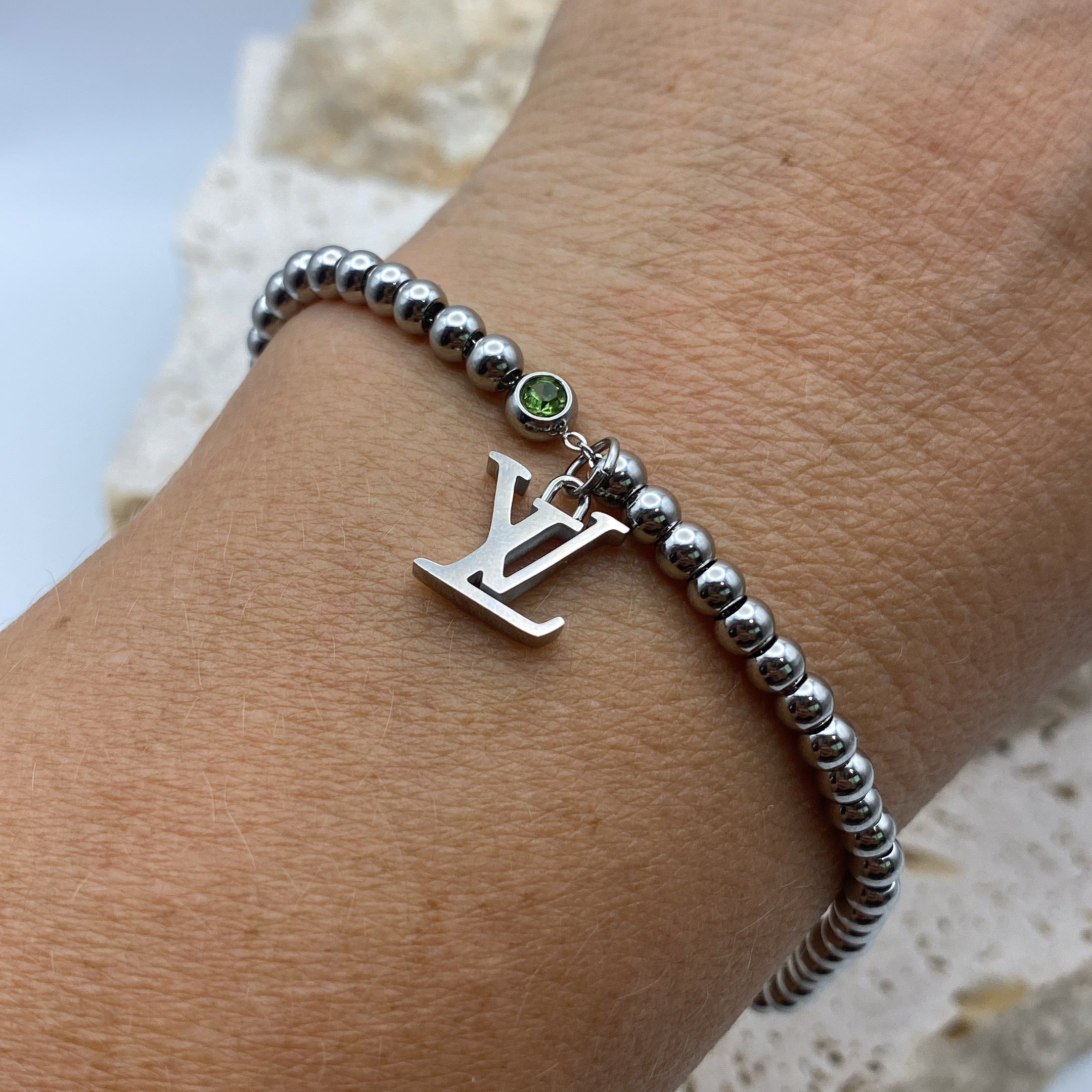 LOUI with Pendant with Green Zirconia Bracelet
