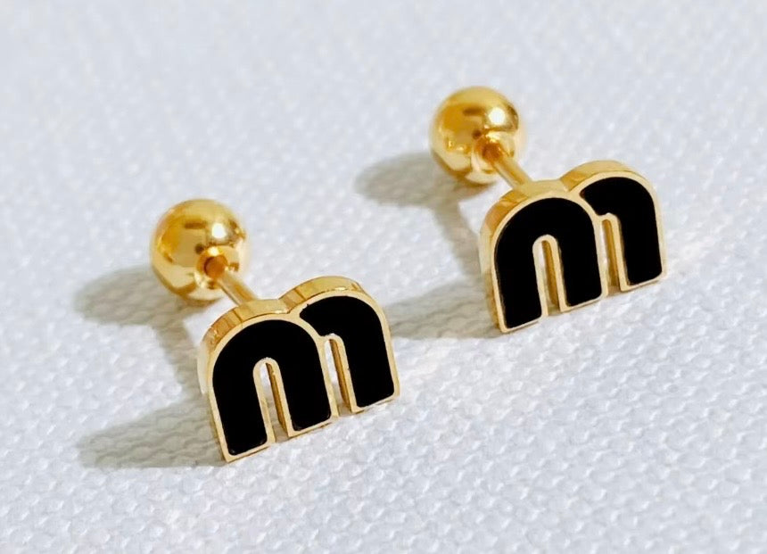 Minimalist Letter M Studs