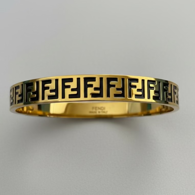FANCY Gold & Black F Bangle