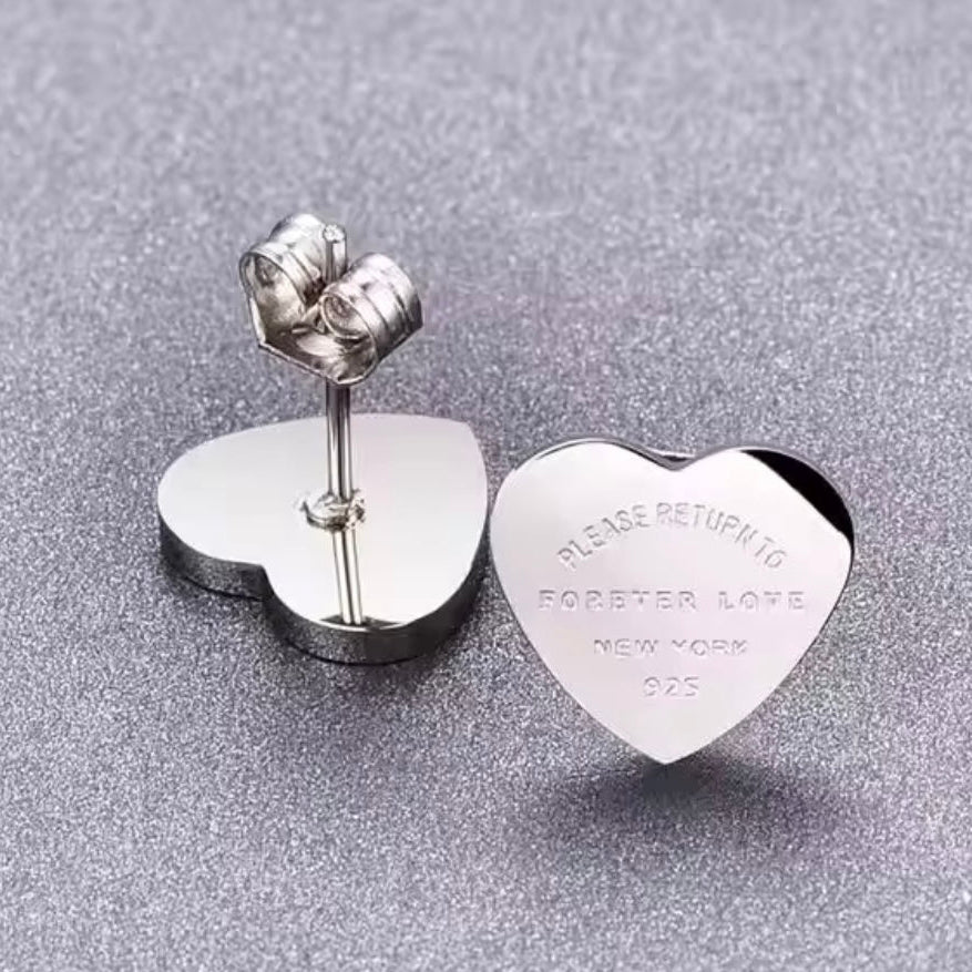 Lotti Love Heart Silver Studs