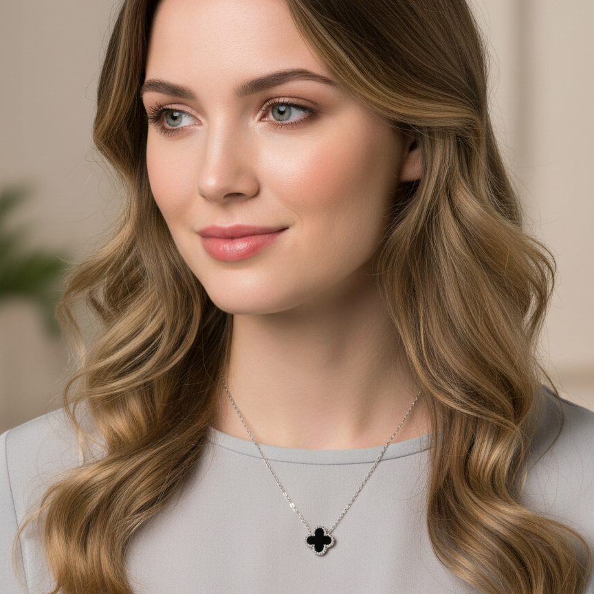 Four-leaf Clover Silver/Black