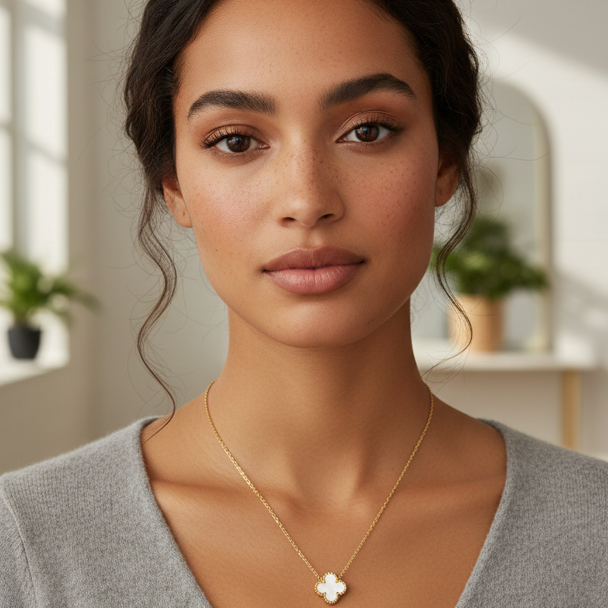 Four-leaf Clover Gold/White