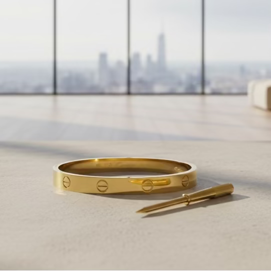 AUTUMN SCREW ON GOLD BANGLE