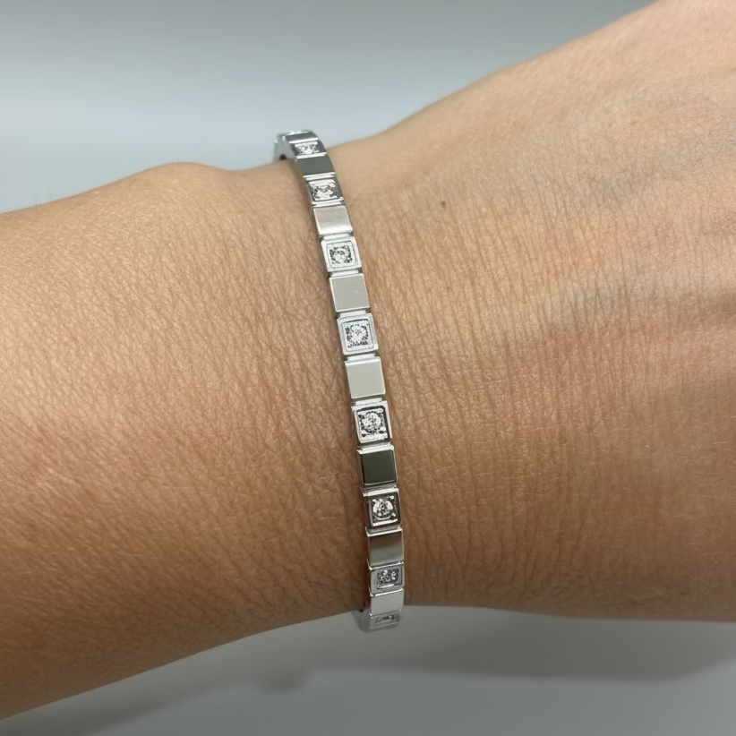 SHILOH 4mm GOLD/SILVER Dimond Bangle