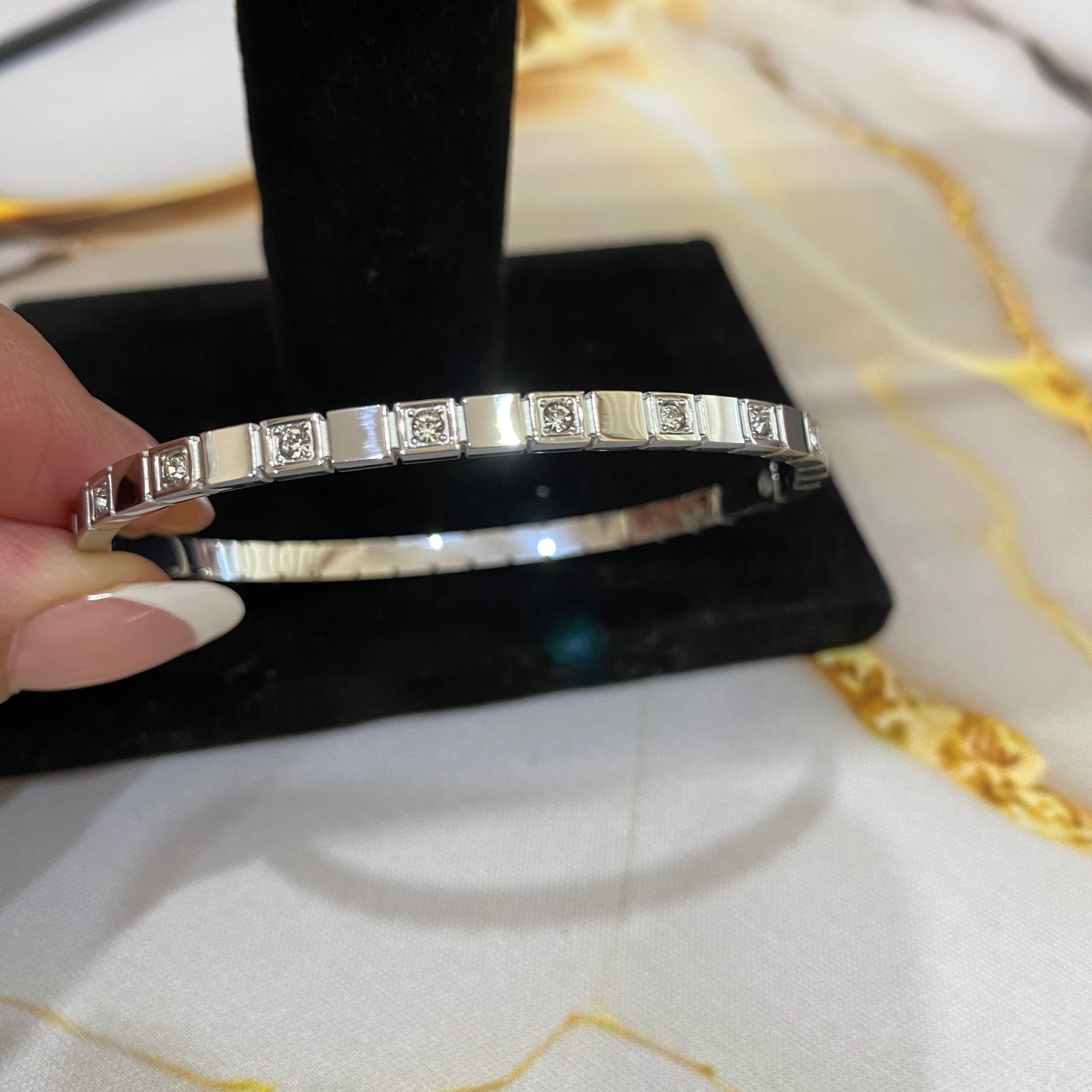 SHILOH 4mm GOLD/SILVER Dimond Bangle