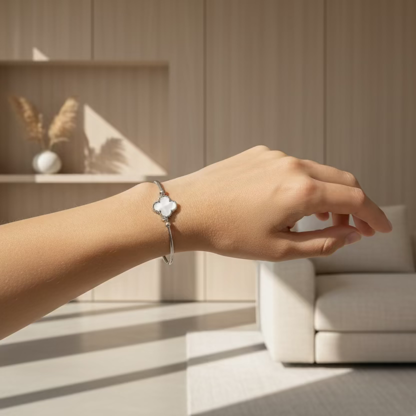 FOUR-LEAF CLOVER Silver Bracelet's