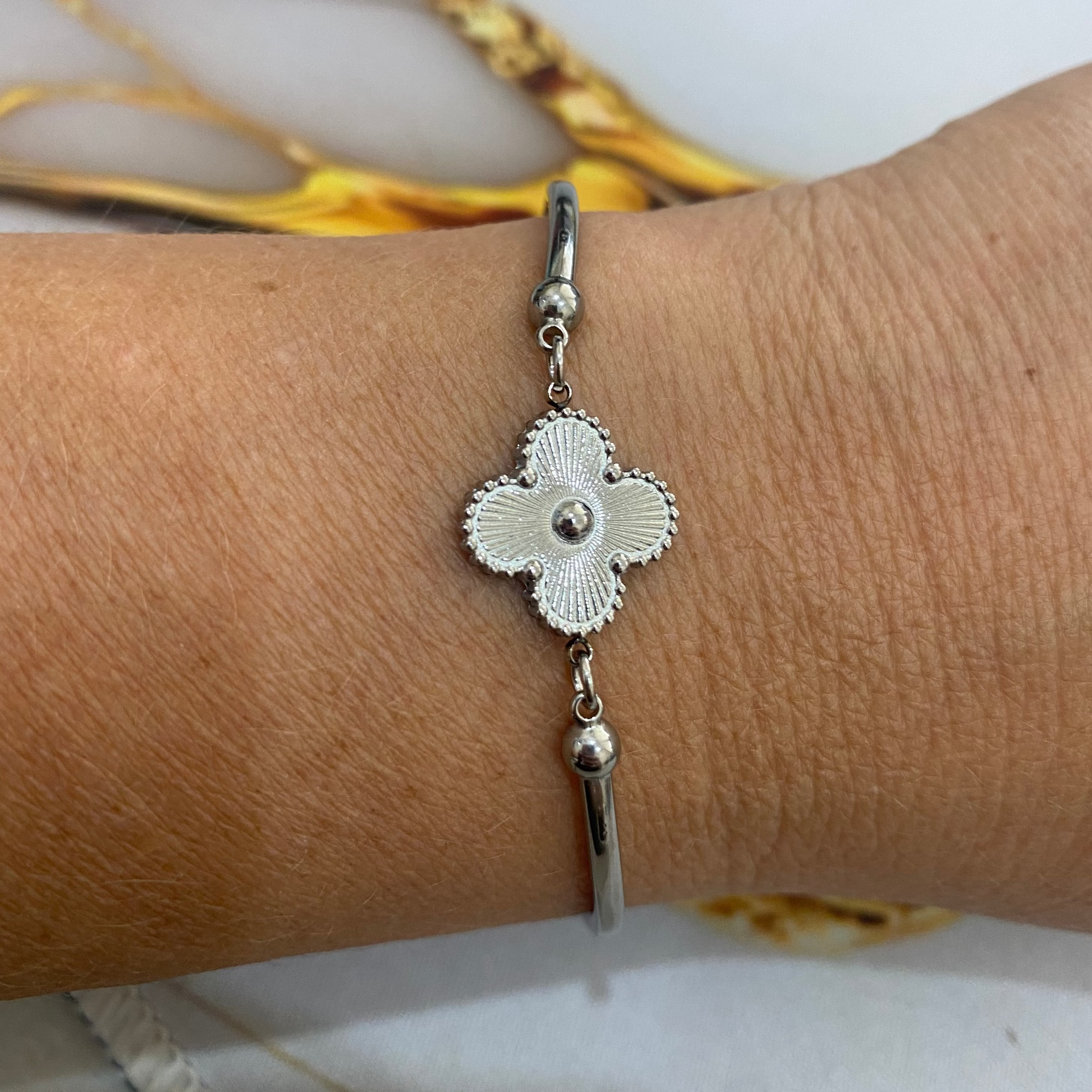 FOUR-LEAF CLOVER Silver Bracelet's