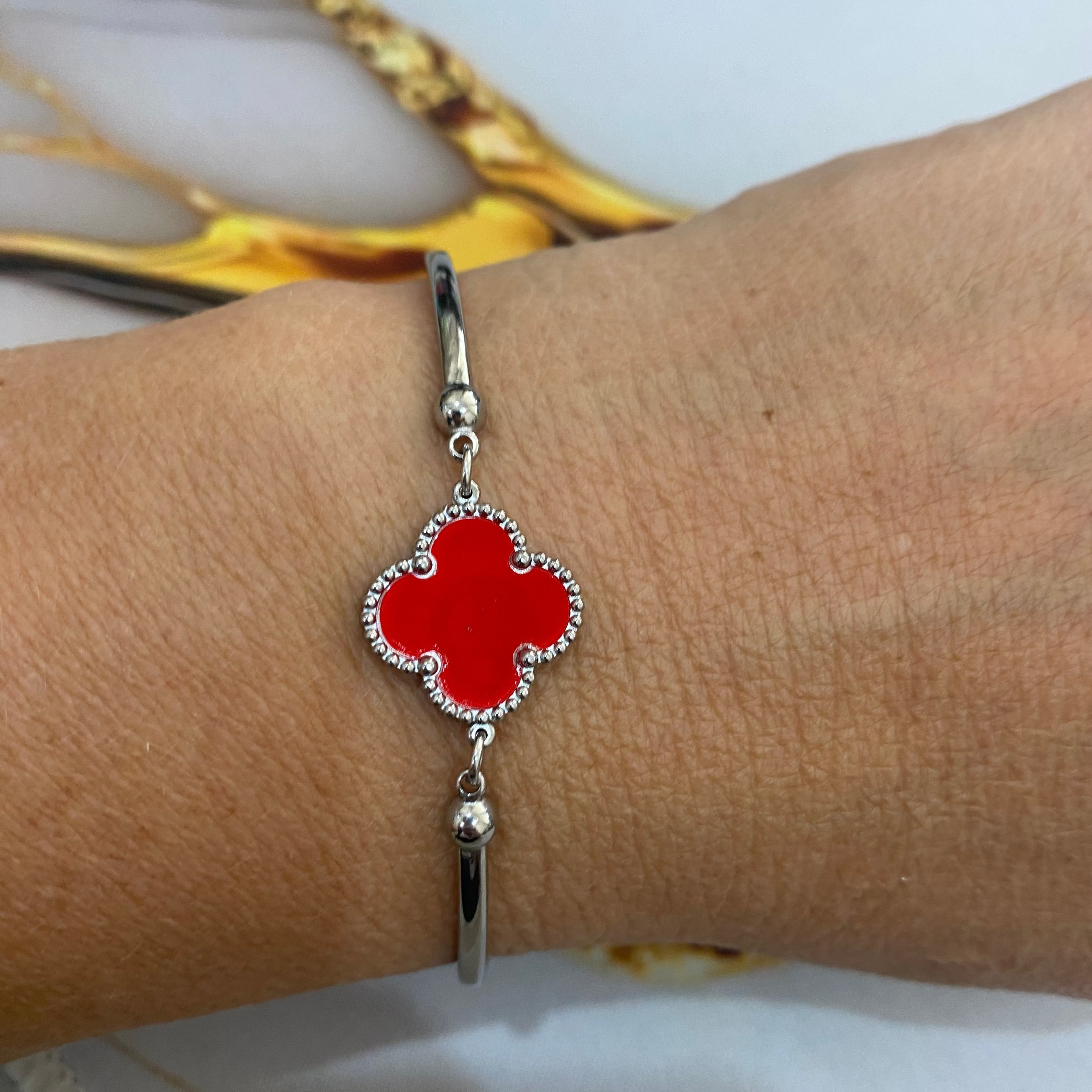FOUR-LEAF CLOVER Silver Bracelet's