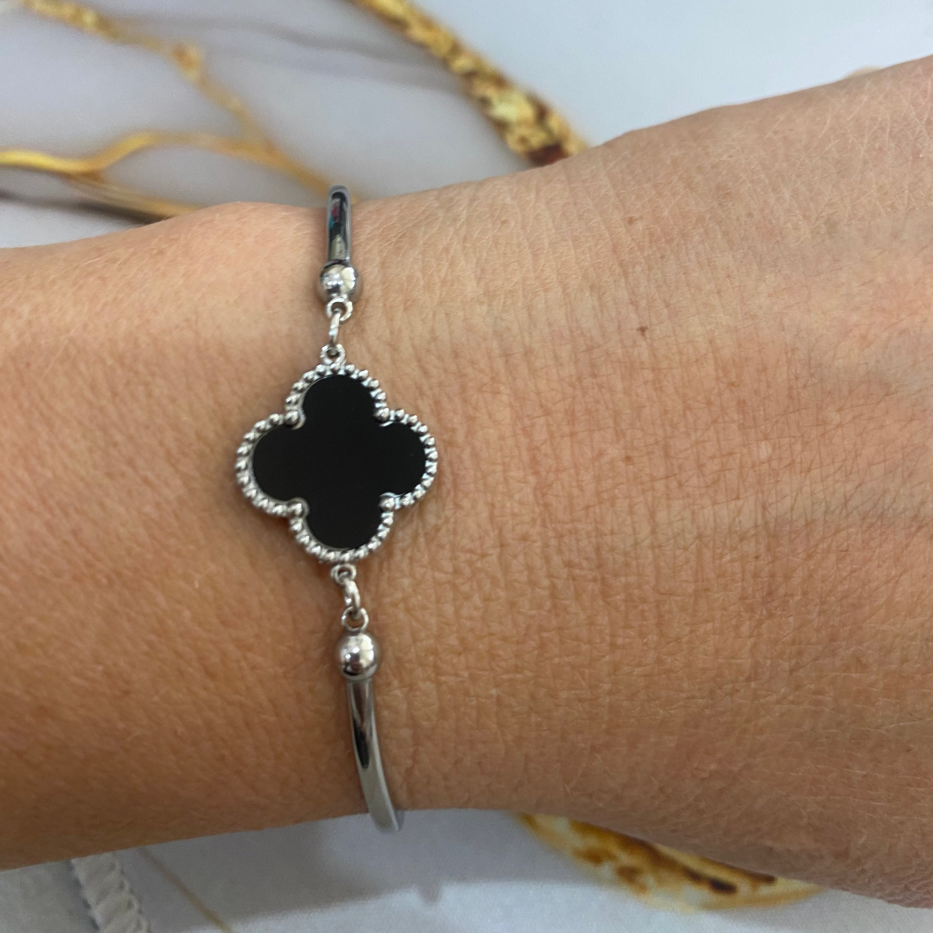 FOUR-LEAF CLOVER Silver Bracelet's