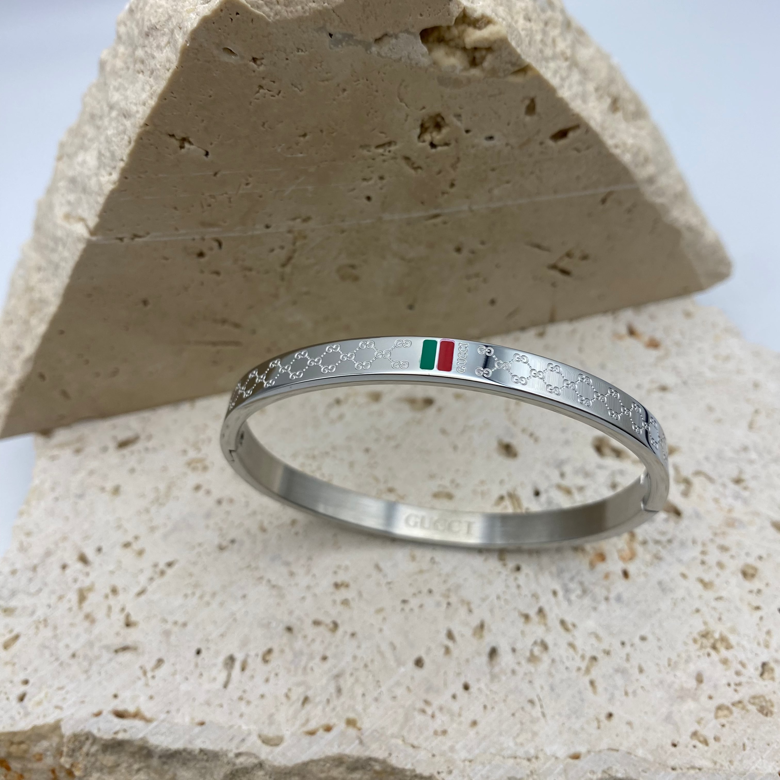GG Green/Red Gold/Silver Bangle