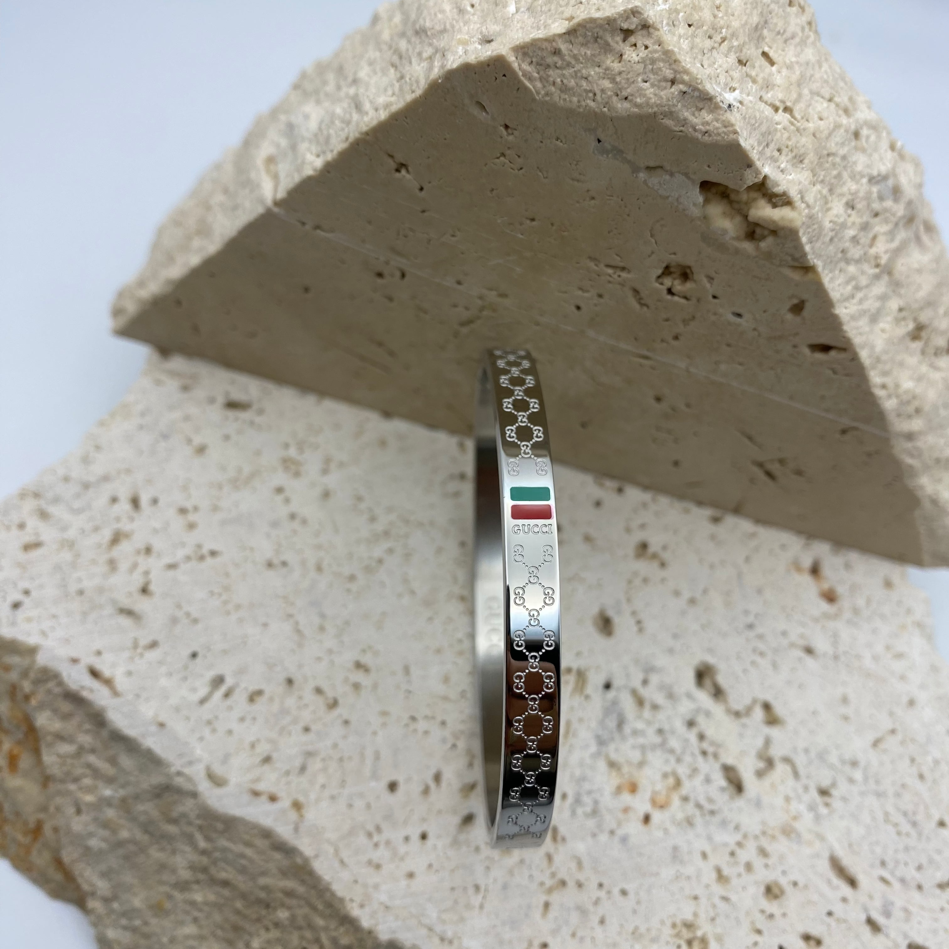 GG Green/Red Gold/Silver Bangle