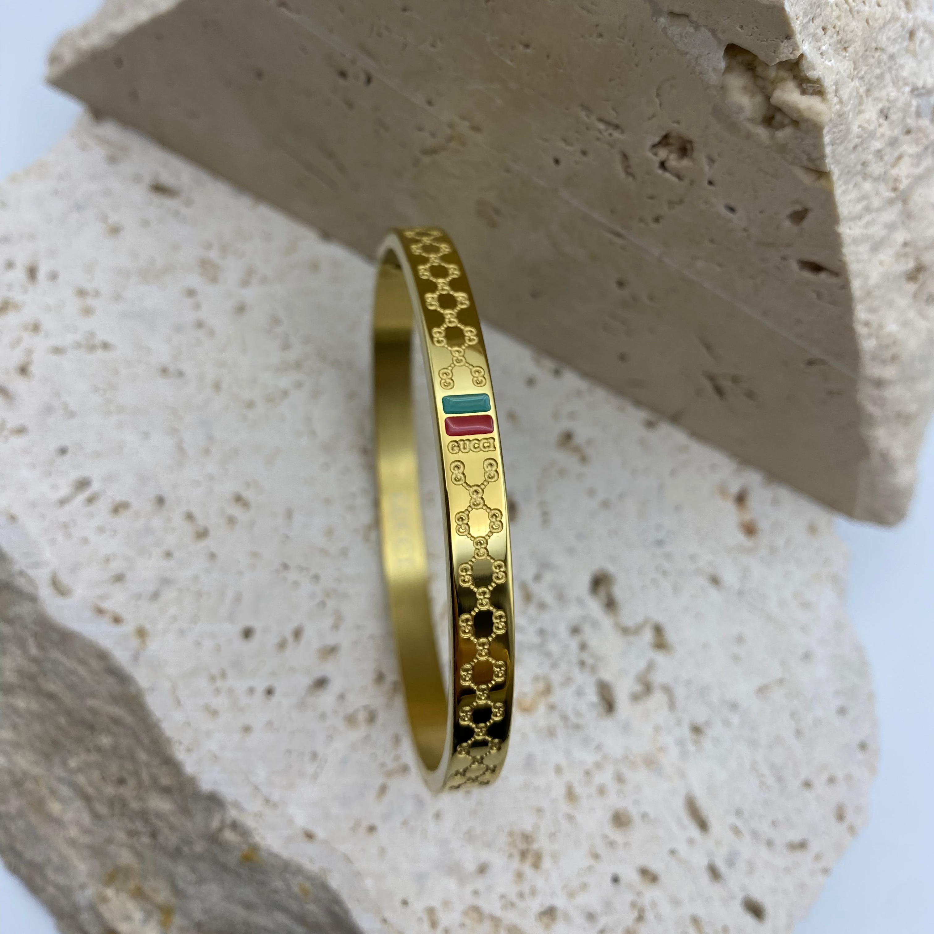 GG Green/Red Gold/Silver Bangle