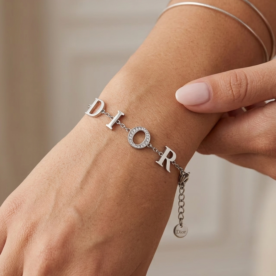 DD Silver CZ Stone Bracelet