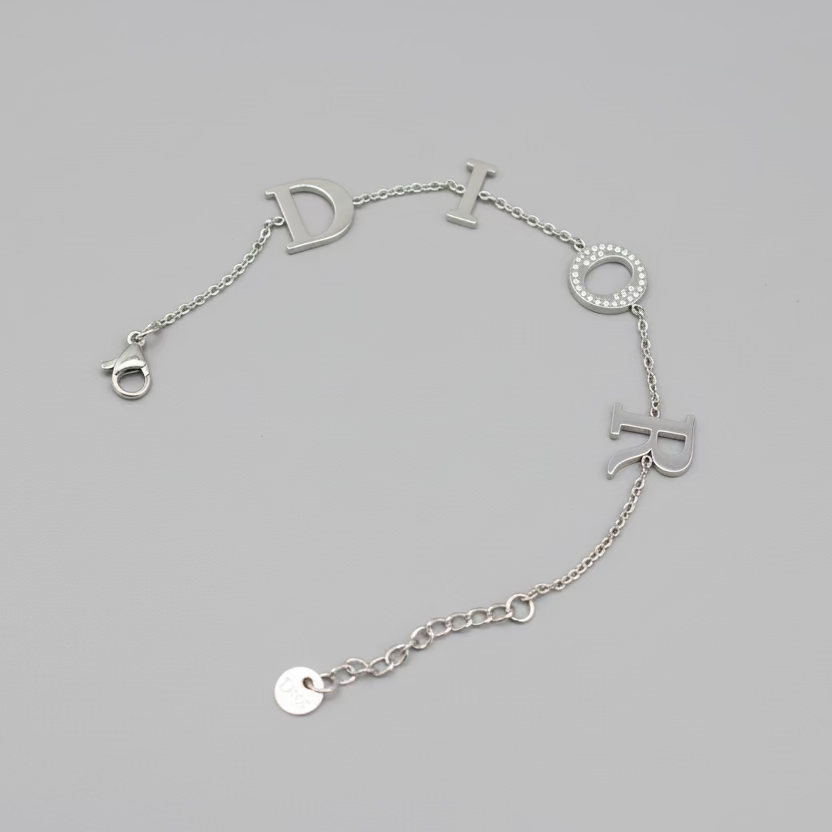 DD Silver CZ Stone Bracelet