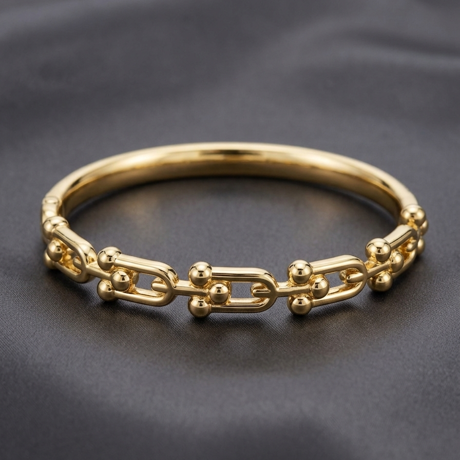 U Link Gold Bangle