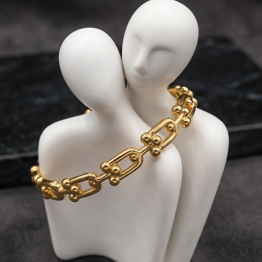 U Link Gold Bangle