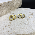 Demi Double Letter Studs