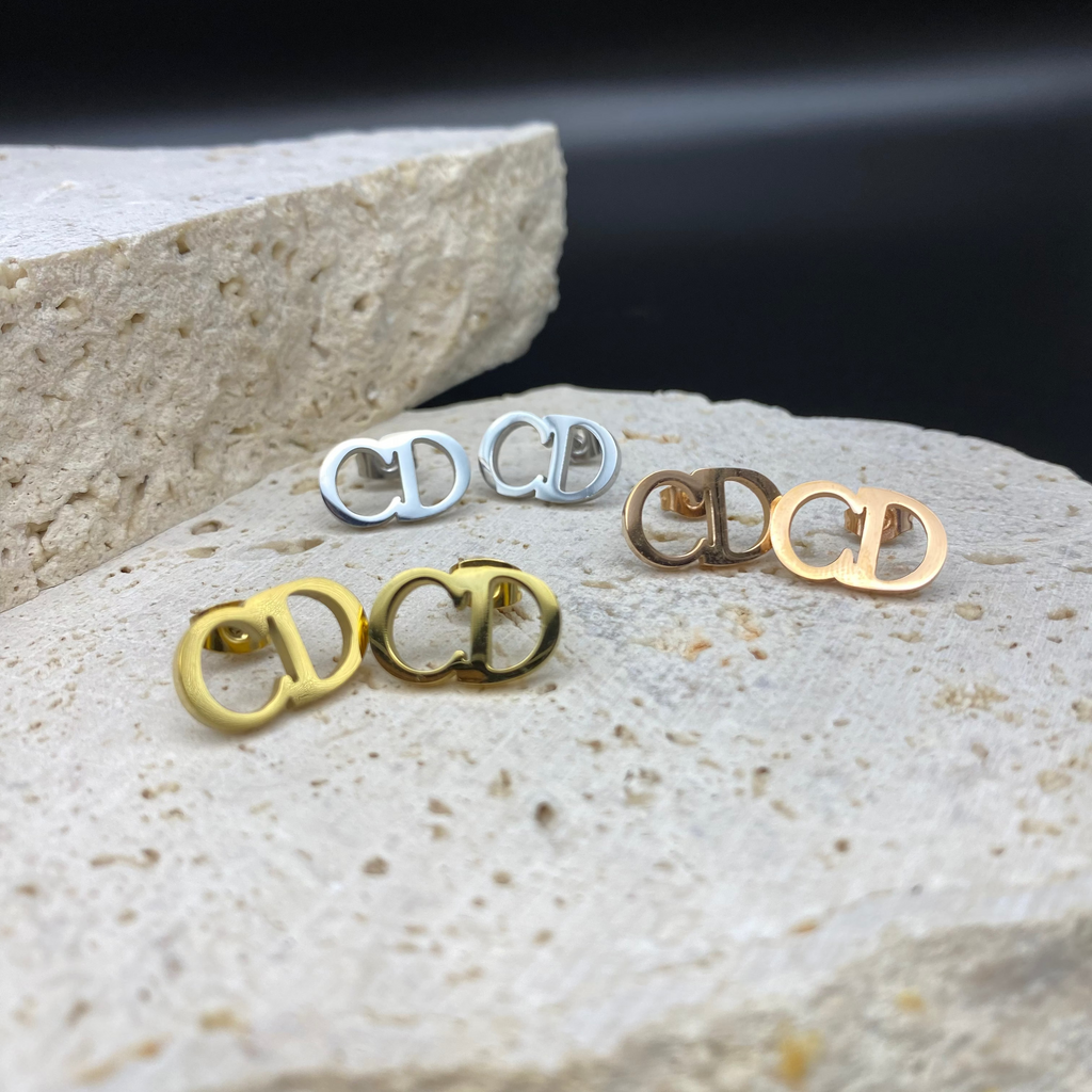 Demi Double Letter Studs