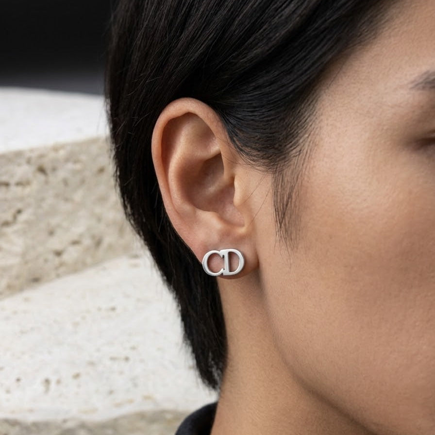 Demi Double Letter Studs
