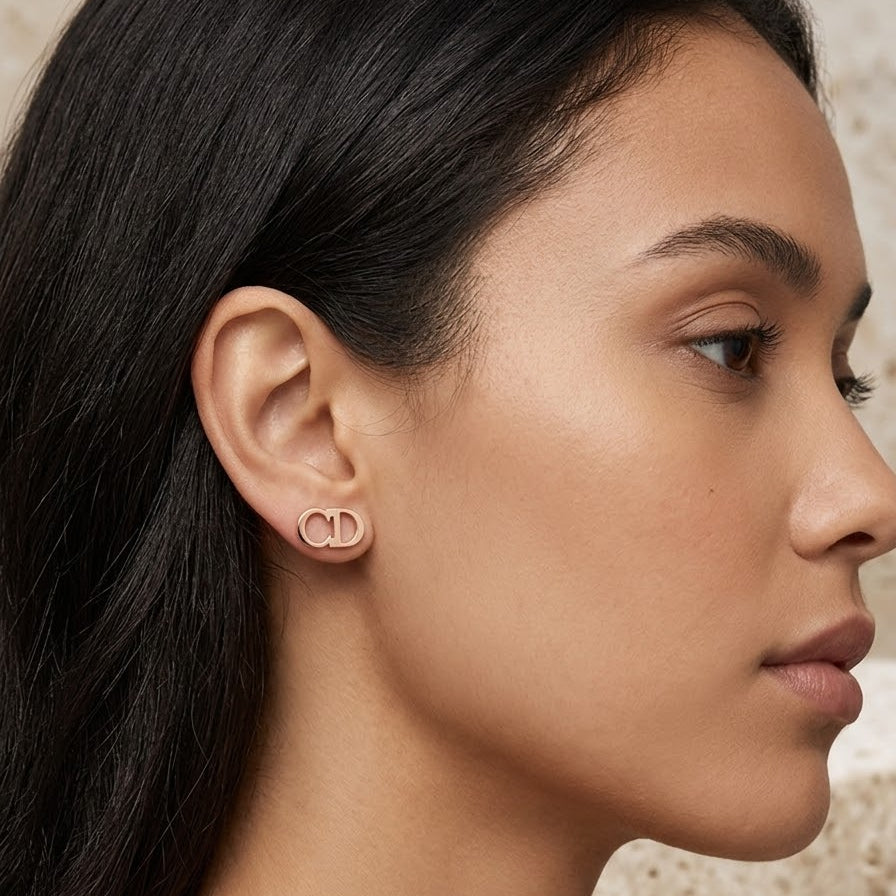 Demi Double Letter Studs