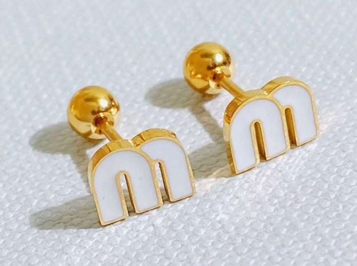 Minimalist Letter M Studs